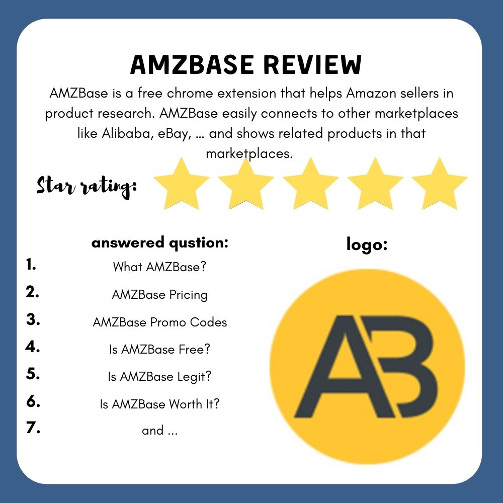 AMZBase is a free chrome extension that helps Amazon sellers in product research.