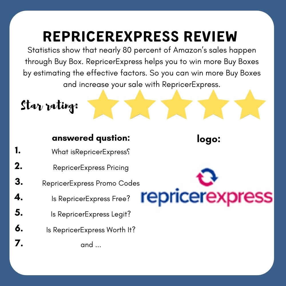 RepricerExpress helps you to win more Buy Boxes by estimating the effective factors. So you can win more Buy Boxes and increase your sale with RepricerExpress.